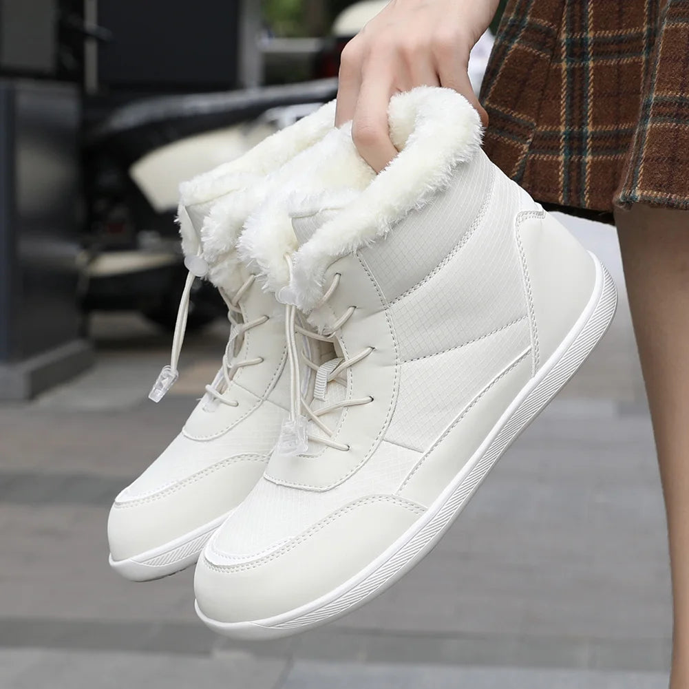 Shunmaii Women Winter Snow Boots Fur Lined Waterproof Anti Slip Wide Toe Box