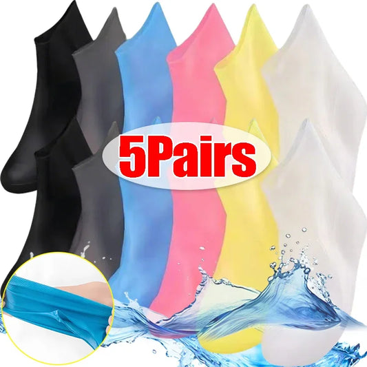 Portable Thickened Latex Shoe Covers Waterproof Non Slip Outdoor Use