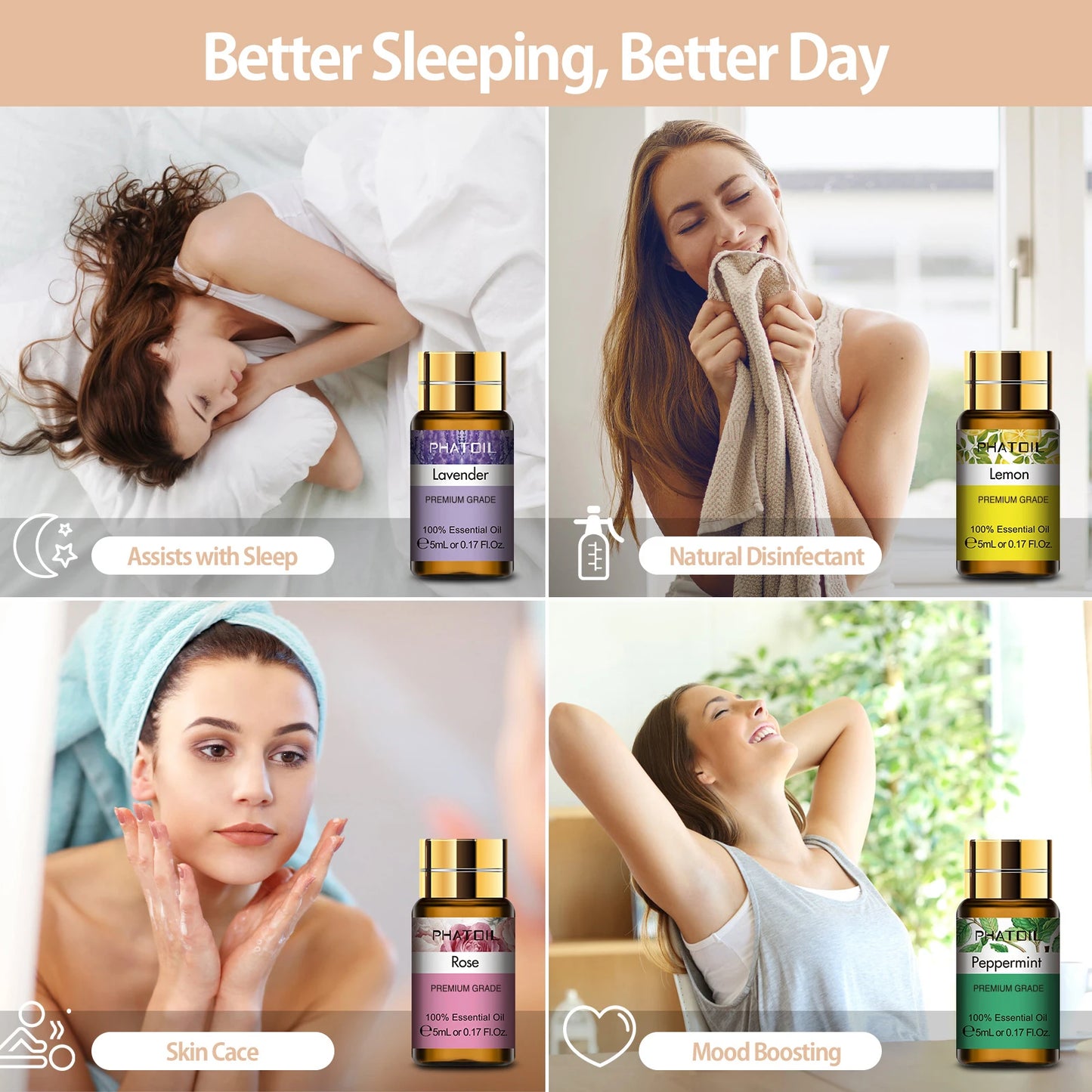 PHATOIL 15 Piece Essential Oils Gift Set Pure Plant Aromas