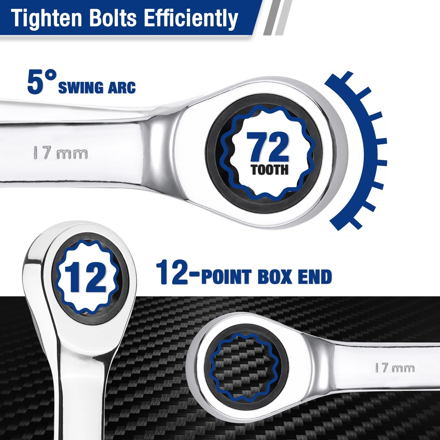 WORKPRO 23 Piece Ratcheting Wrench Set With Box 72 Teeth