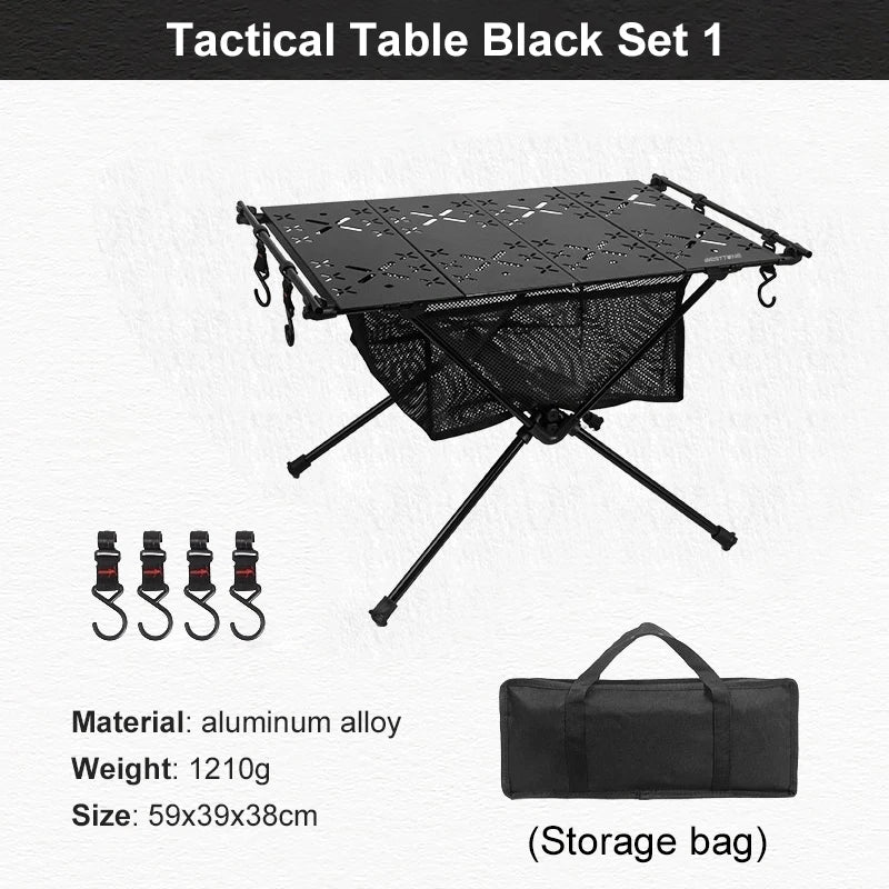 West Tune Folding Camping Table Aluminum Lightweight Storage Mesh Bag