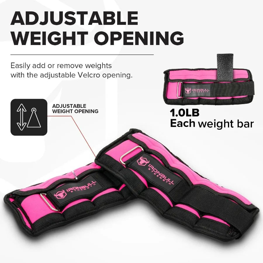 LISM Adjustable Ankle Weights Set With Secure Straps For Training