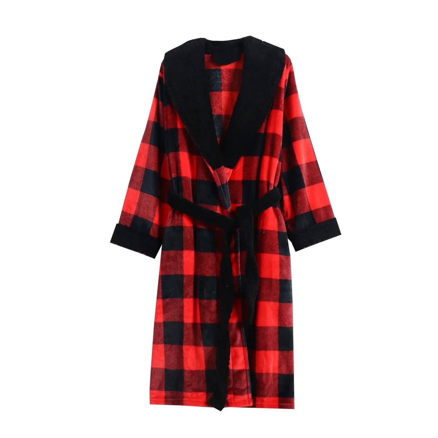 Casual Flannel Bathrobe Set For Women Two Piece Home Wear