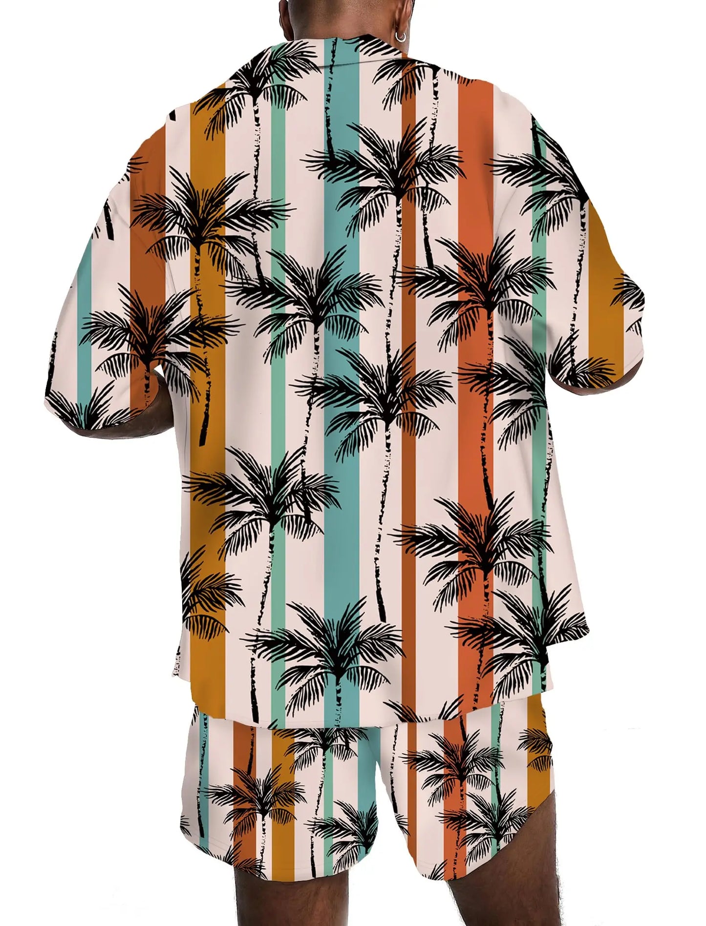 KYKU Mens Hawaiian Shirt and Short Set - Summer Short Sleeve Button Down Beach Shirts Tropical Vacation 2 Piece Outfits