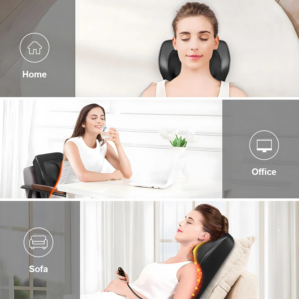 Neck Pillow Massager 3 Speed Vibration Heating With Relax Massage