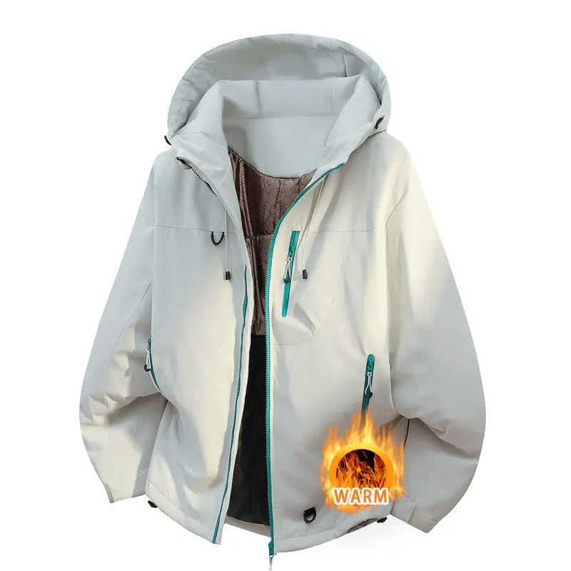 Ippolich Winter Jacket Waterproof Windproof Hooded Coat For Men Women