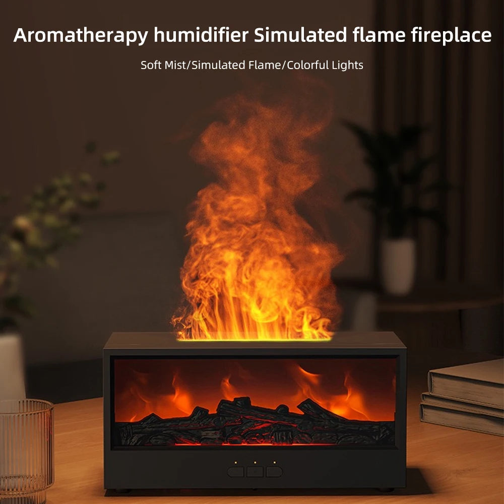 LISM Fireplace Diffuser Aromatherapy Humidifier With Flame Effect