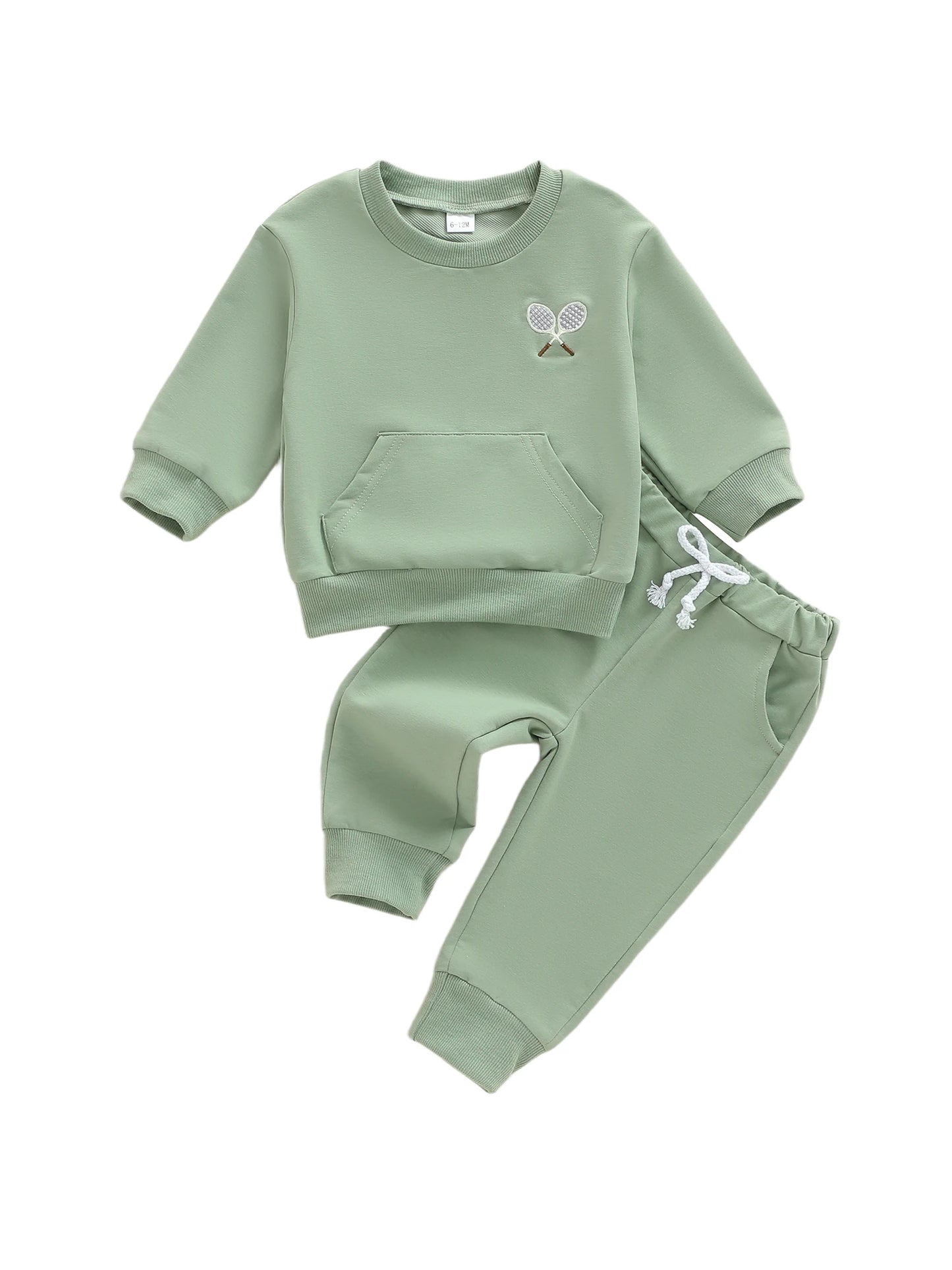 Boys 2-Piece Cotton Set With Embroidered Sweatshirt And Sweatpants
