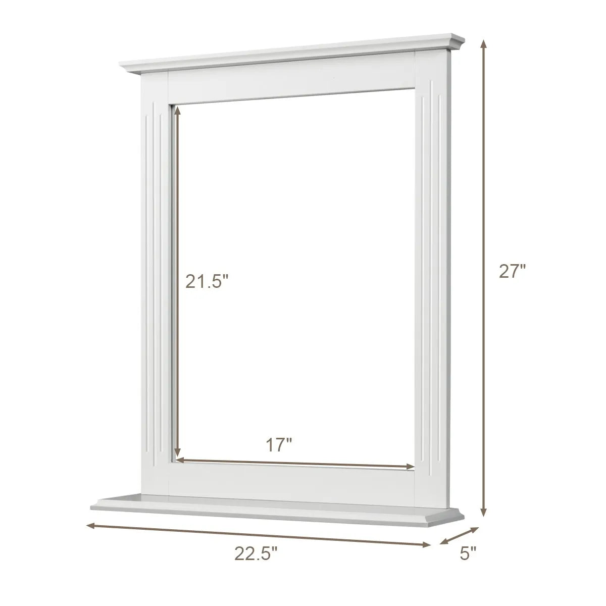 Hign-concerned Bathroom Wall Mirror With Shelf Square Vanity Mirror