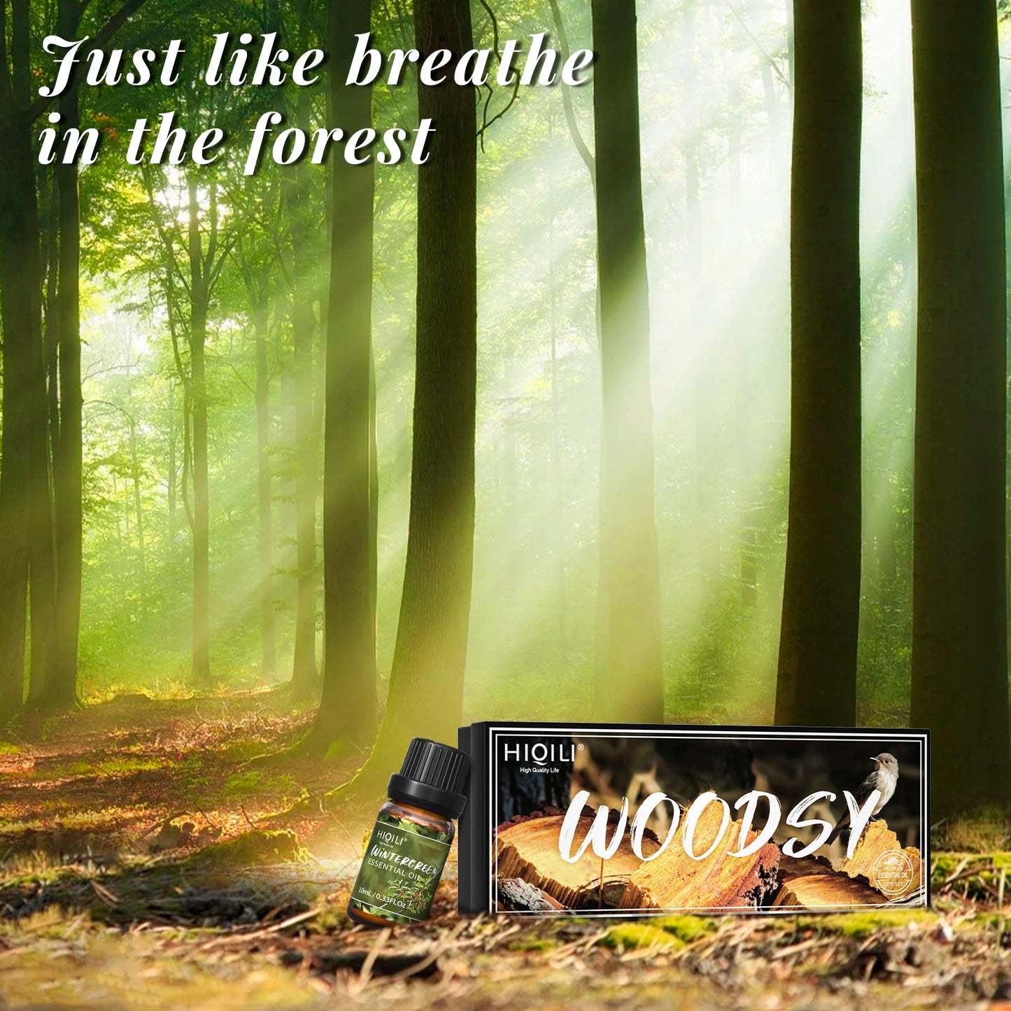 HIQILI Woody Fragrance Oils Set, TOP 6PCS*10mL Gift Set for Aromatherapy Diffuser Humidifier DIY Candles making Homeade Soaps