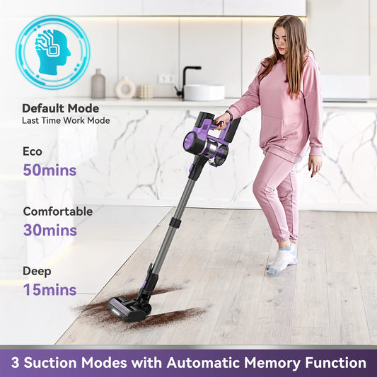 S10/S10X/S10P 45Kpa Powerful Suction Cordless Vacuum Cleaner, 1.2L Dust Box, 2 Batteries for Floor,Carpet&Pet Hair