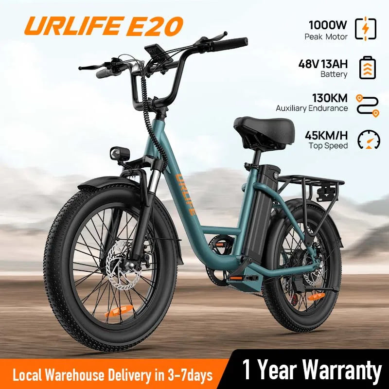 URLIFE 1000W E20 Electric Bike With Removable 48V Battery