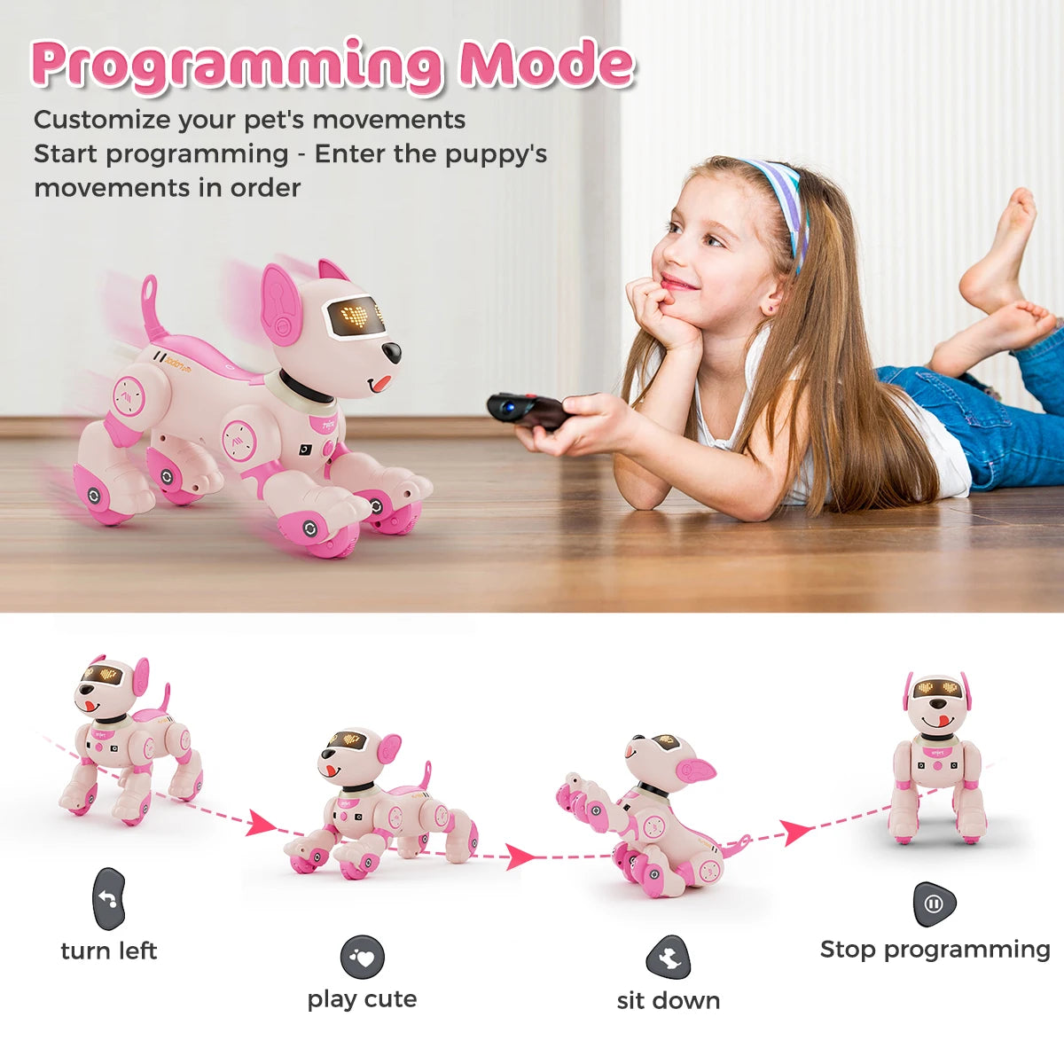 VATOS Robot Dog Toy Remote Control With Voice Commands 2.4GHz