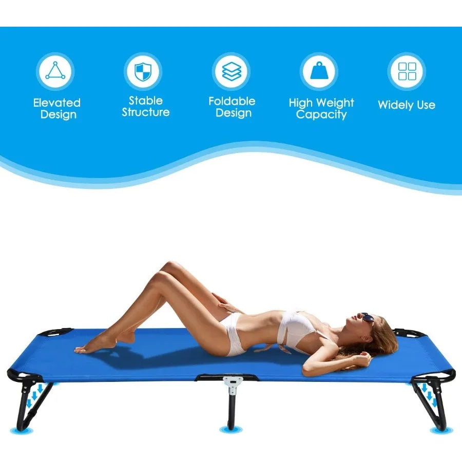 XMSJ Two Pack Folding Camping Cot With 600D Oxford Fabric