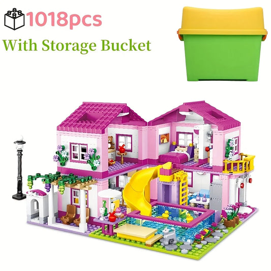Hign-concerned City Street View Villa Building Blocks Set