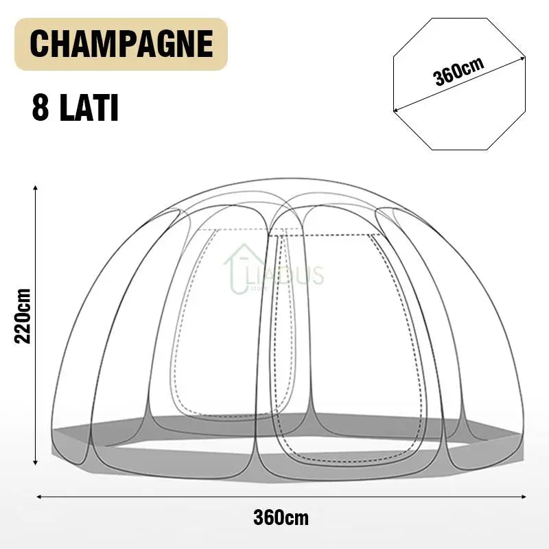 LIADUS Outdoor Waterproof Transparent Dome Tent Mushroom Shaped Shelter