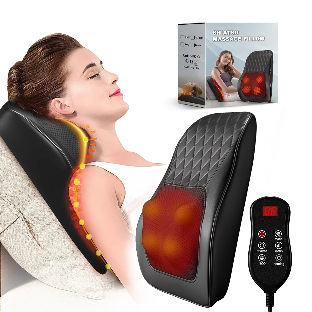 Neck Pillow Massager 3 Speed Vibration Heating With Relax Massage