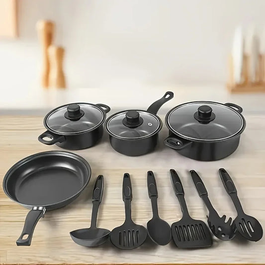 AEHOME 13 Piece Nonstick Cookware Set Induction Compatible Pot Pan