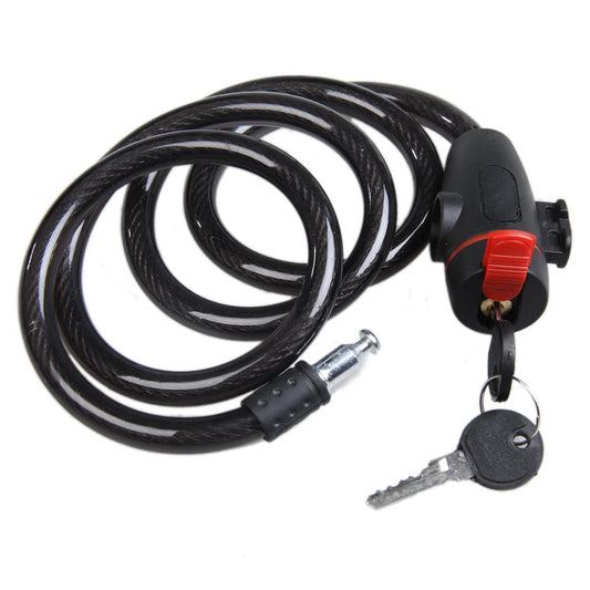 West Biking Universal Antitheft Steel Coil Cable Lock With Key