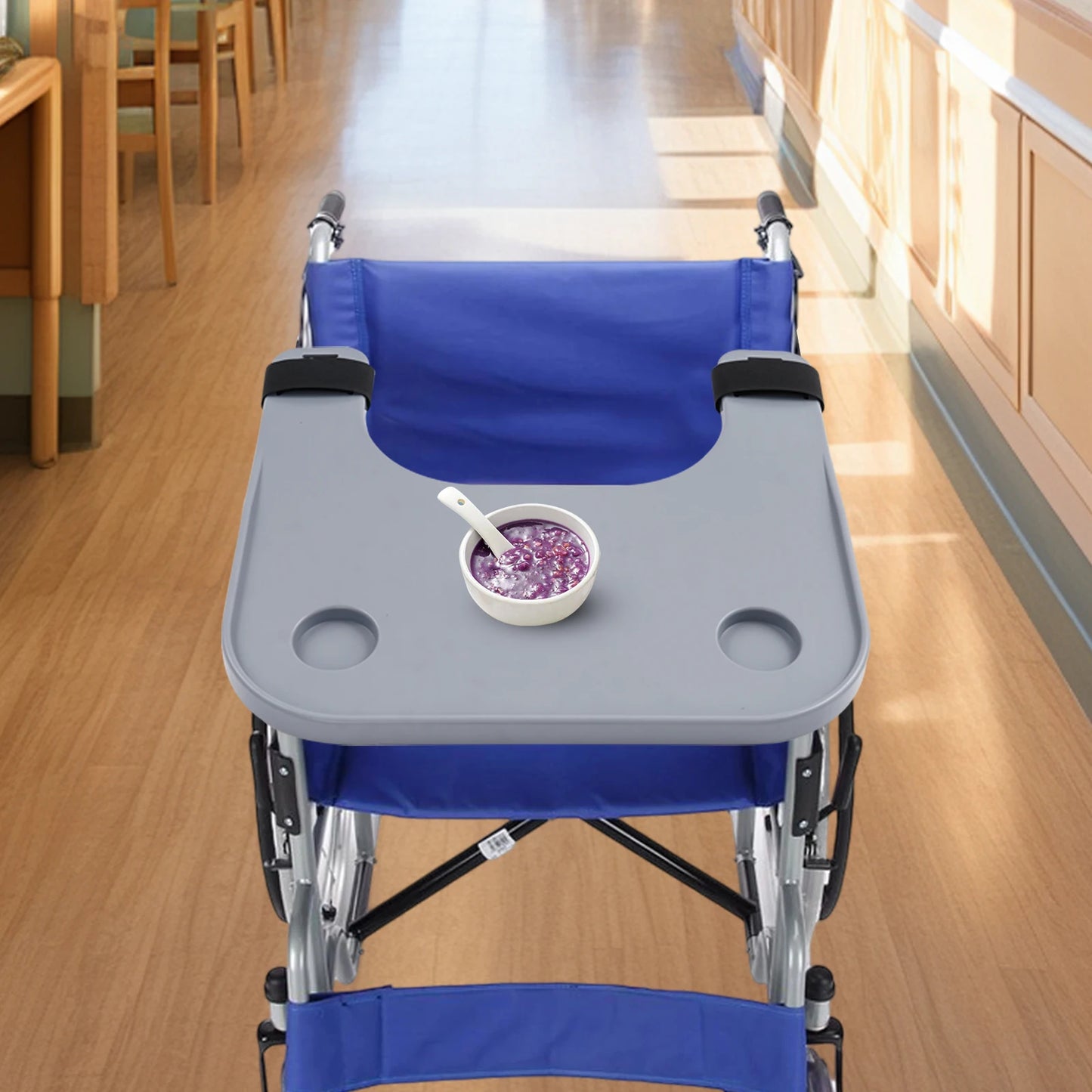 Detachable Wheelchair Tray Table With Cup Holder For Eating