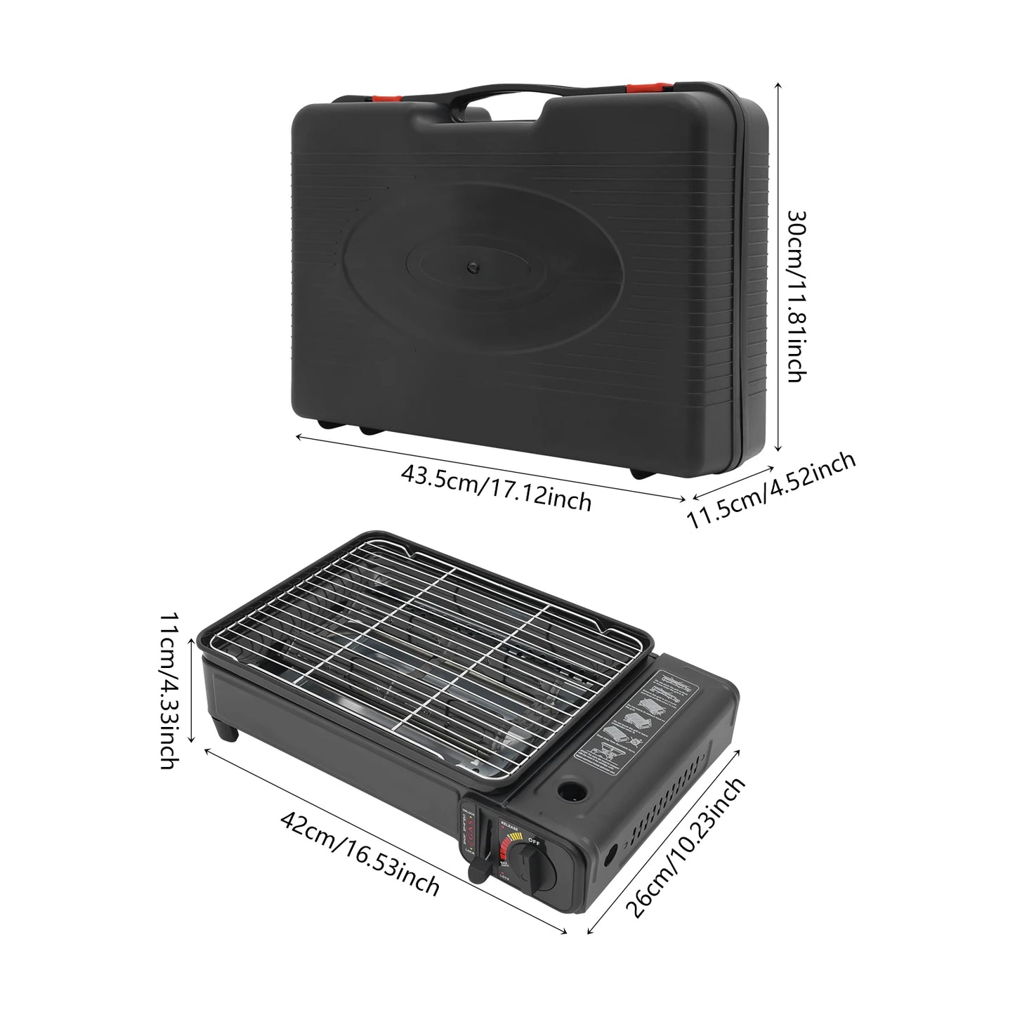 Portable Camping Gas Stove With Carrying Case For Outdoor Cooking