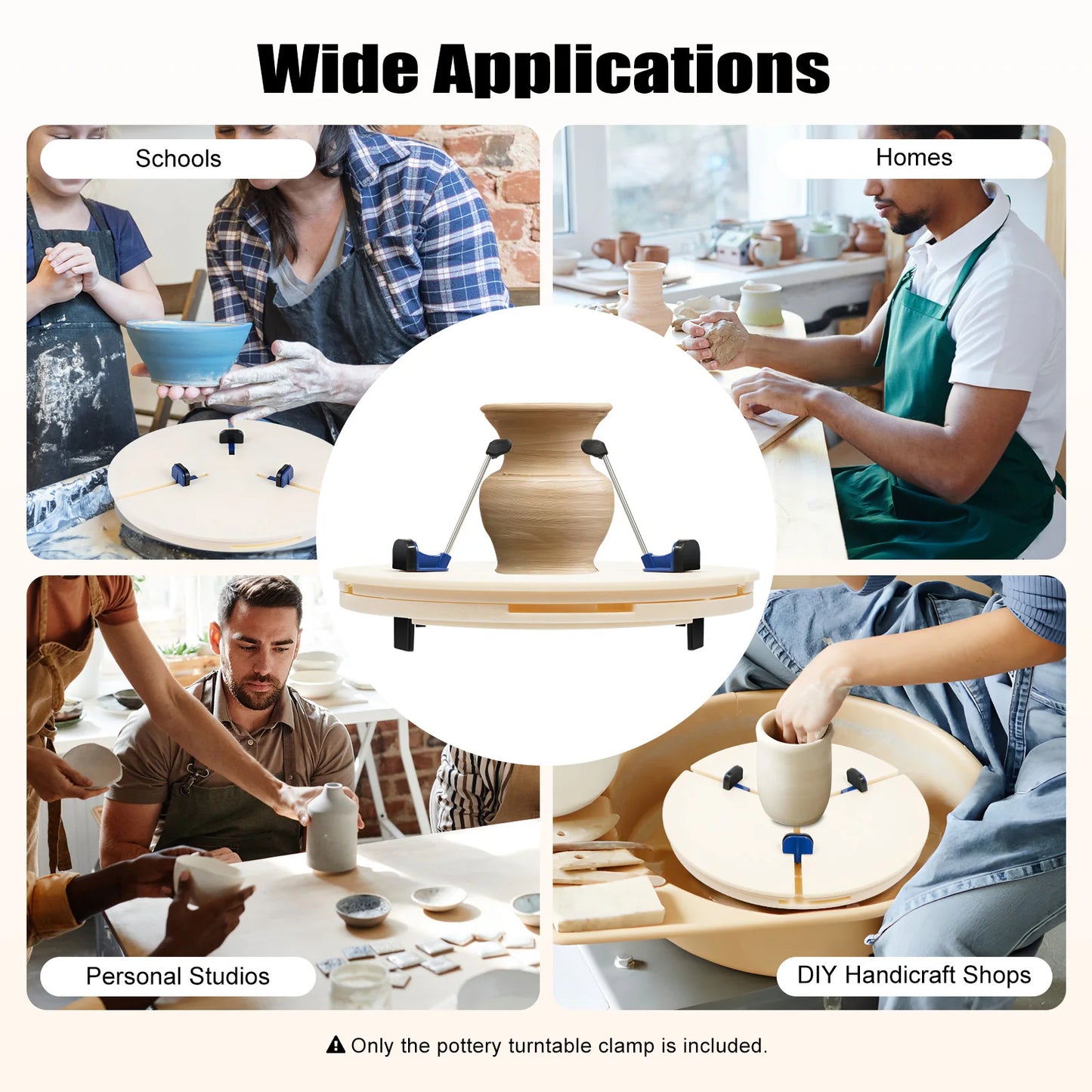 Pottery Turntable Clamp ABS Trim Holder For Sculpting And Throwing