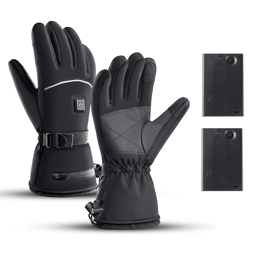 VKTECH Motorcycle Heated Gloves Waterproof Touchscreen With 3 Gear Heating
