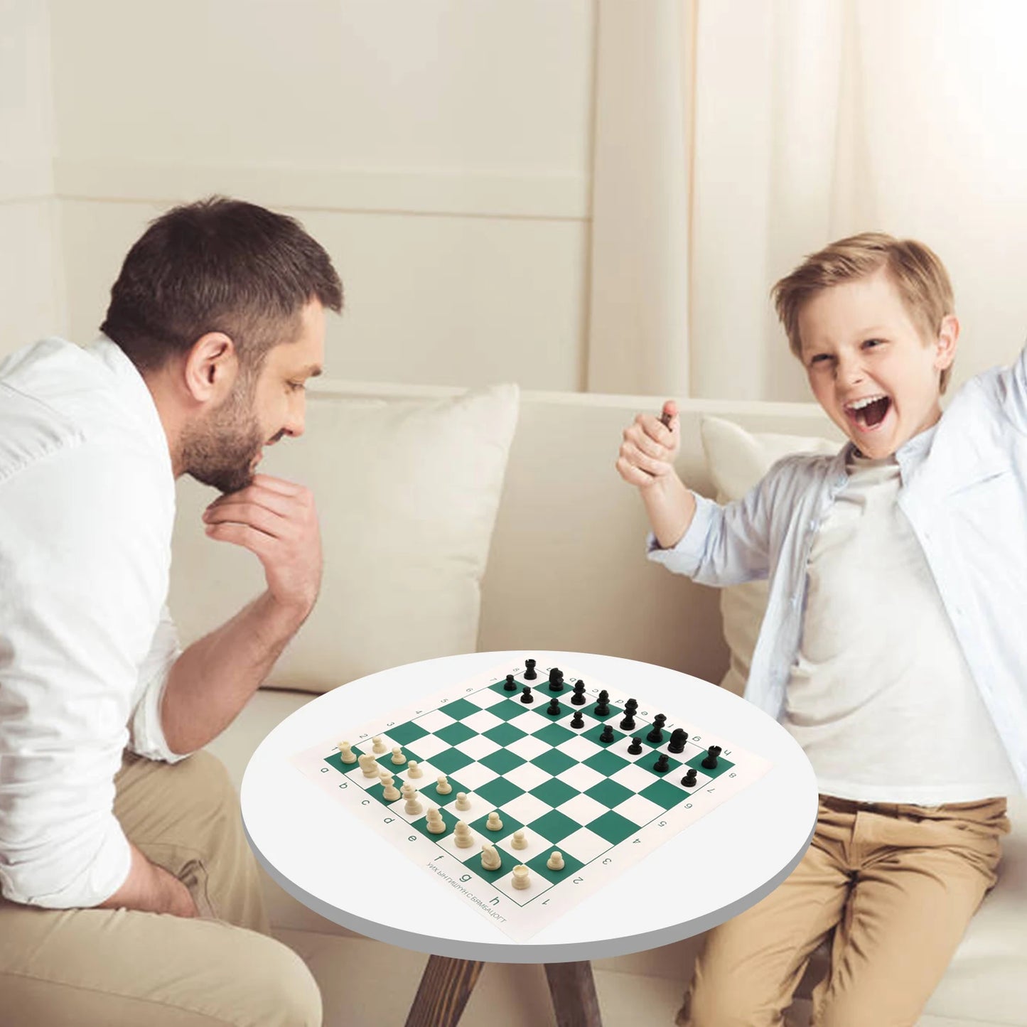 PU Leather Travel Chess Set Folding Board Game Portable Play