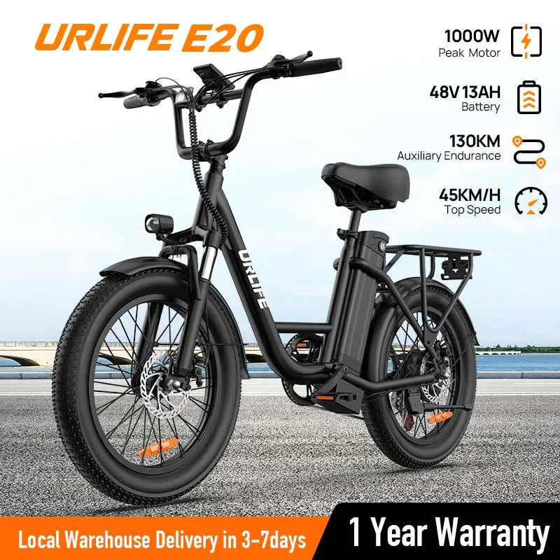 URLIFE 1000W E20 Electric Bike With Removable 48V Battery