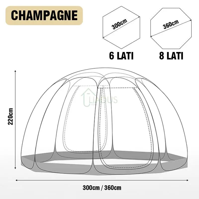 LIADUS Outdoor Waterproof Transparent Dome Tent Mushroom Shaped Shelter