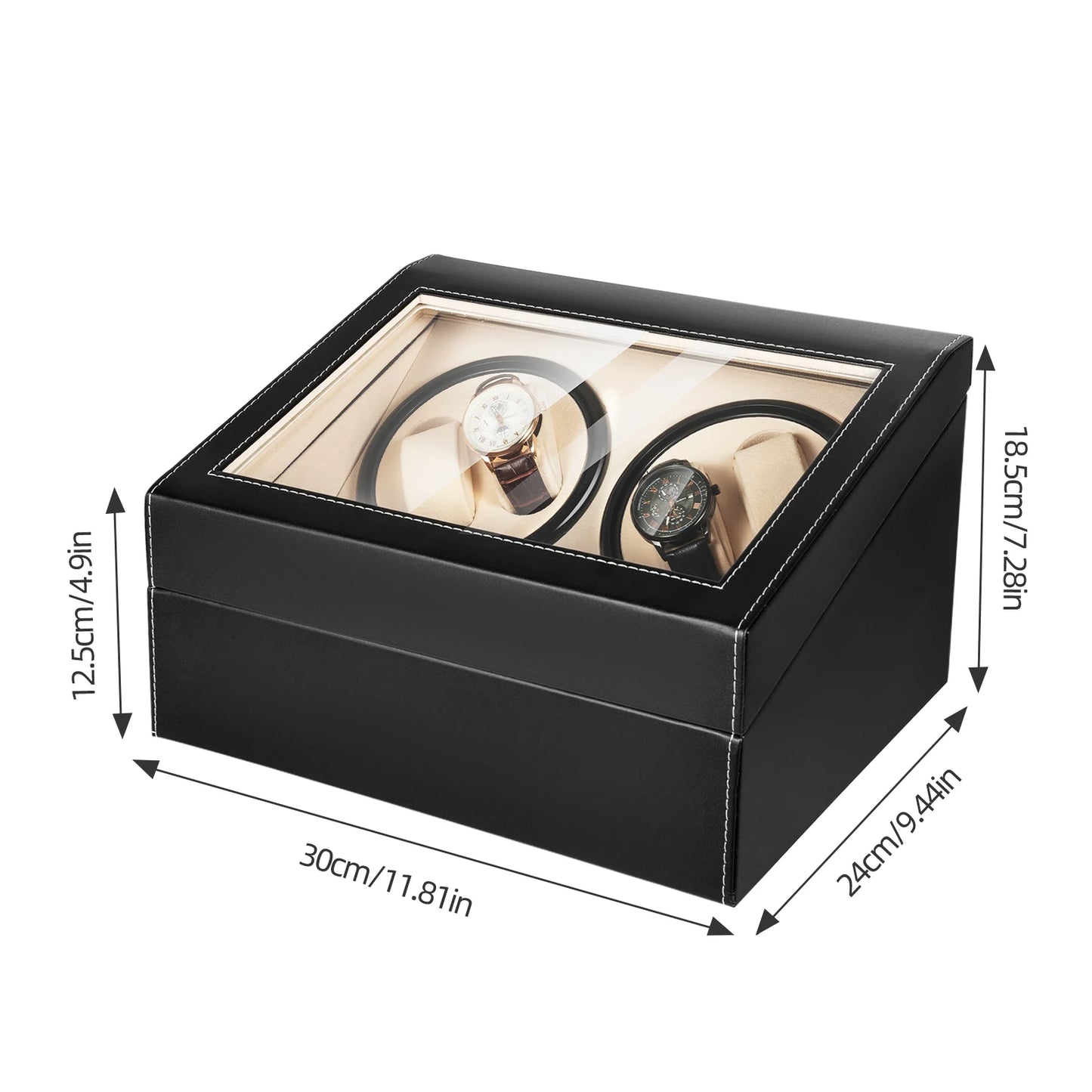 Hign-concerned Automatic Watch Winder PU Leather Display Box