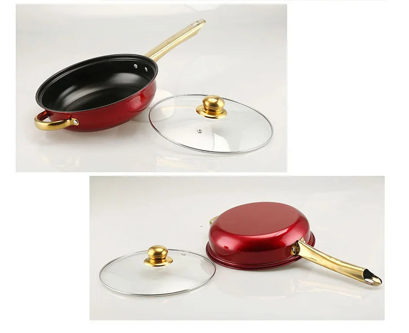 NONED 12 Piece Stainless Steel Cookware Set Nonstick Pots Pan