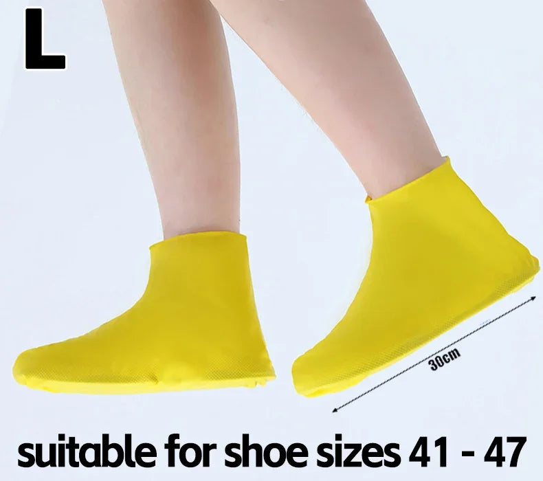 Portable Thickened Latex Shoe Covers Waterproof Non Slip Outdoor Use