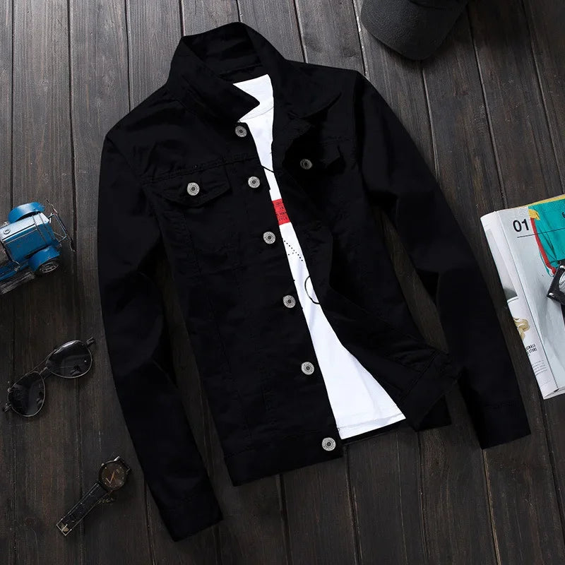 Guizhou Denim Jacket For Men Casual Korean Style Spring Autumn