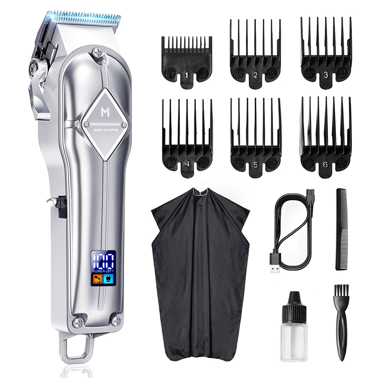 Fairywill Hair Clippers Cordless Grooming Kit For Men Rechargeable