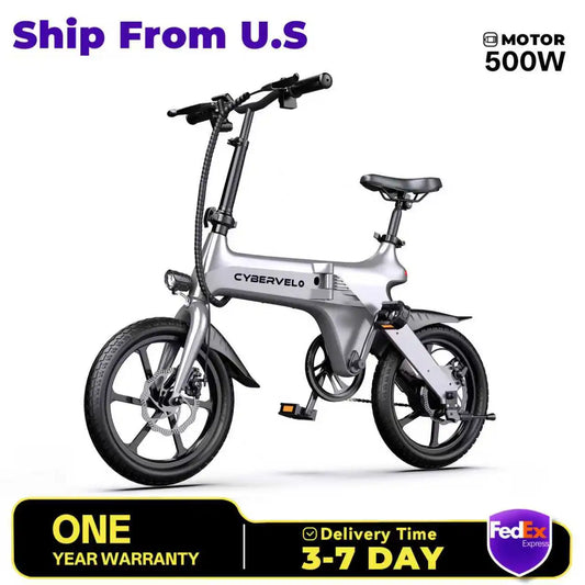 CYBERVELO EK13 500W Foldable E-Bike 48V Ultra Lightweight