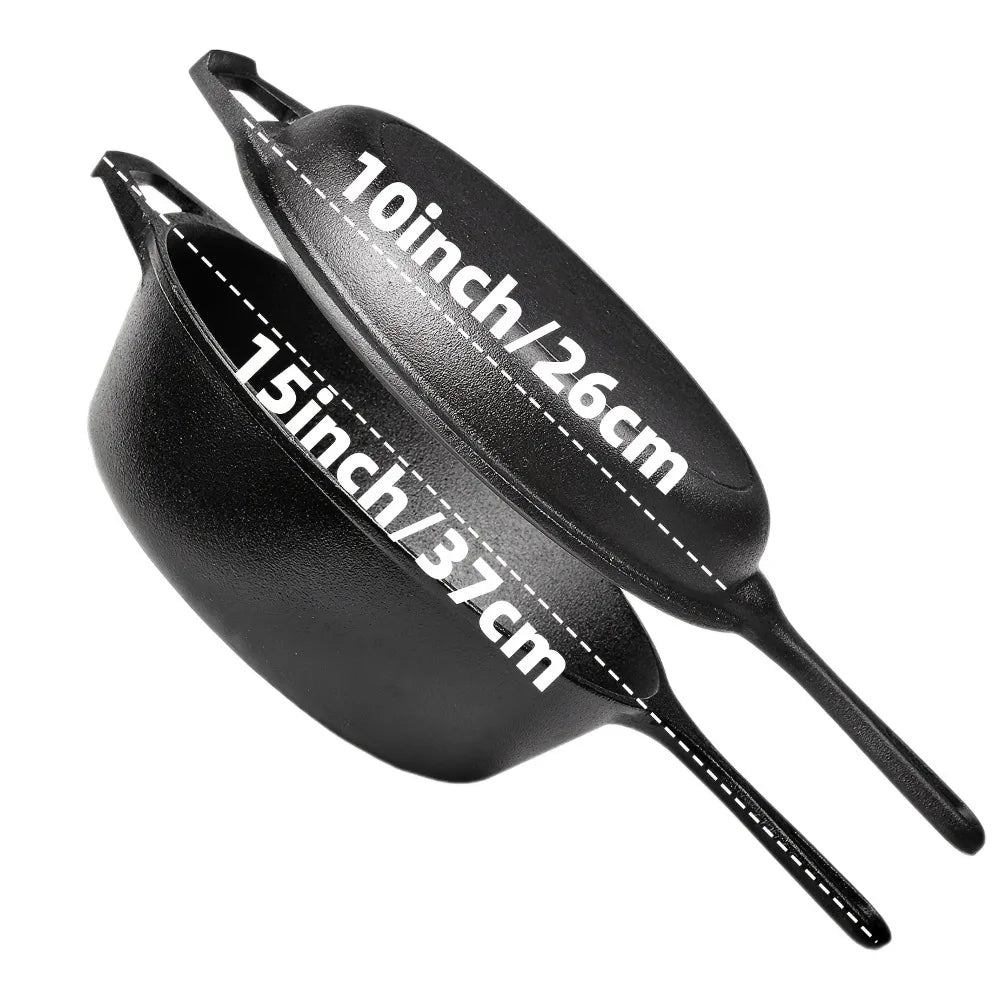AEDG Cast Iron Skillet Set Three Piece Preseasoned Pans