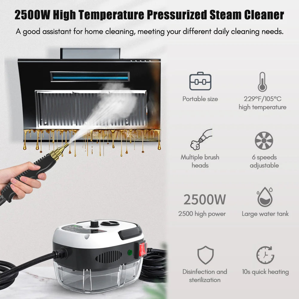 Romellar Handheld Steam Cleaner 2400W High Power 3 Bar