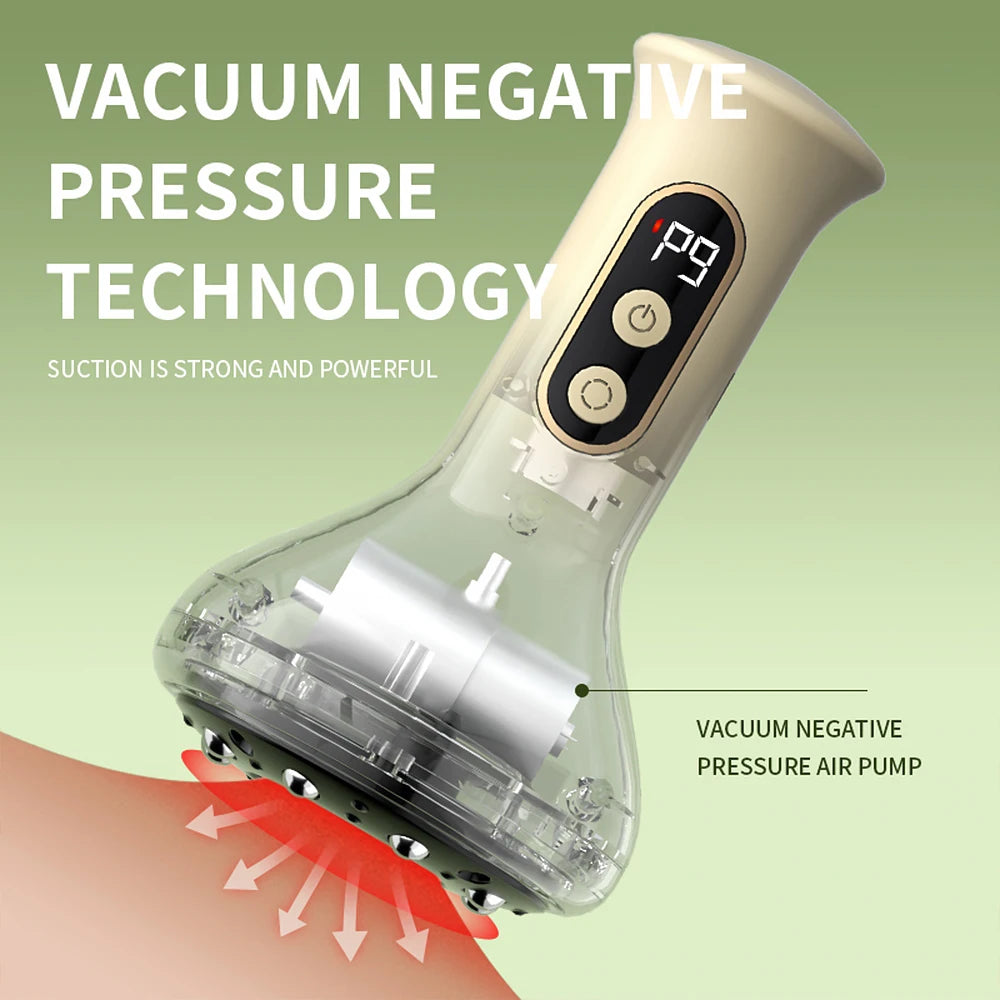 Hailicare USB Rechargeable Abdominal Massager With Hot Compress Guasha Cupping