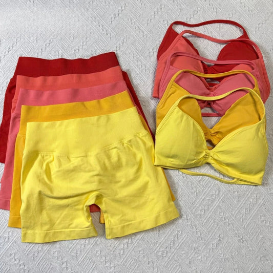 From The Vendor Field Yoga Fitness Seamless Bra Top Shorts