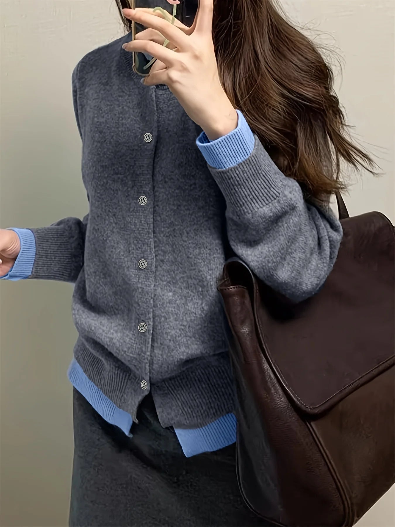 CakuloCN Womens Knit Cardigan Sweater Button Up Open Stitch