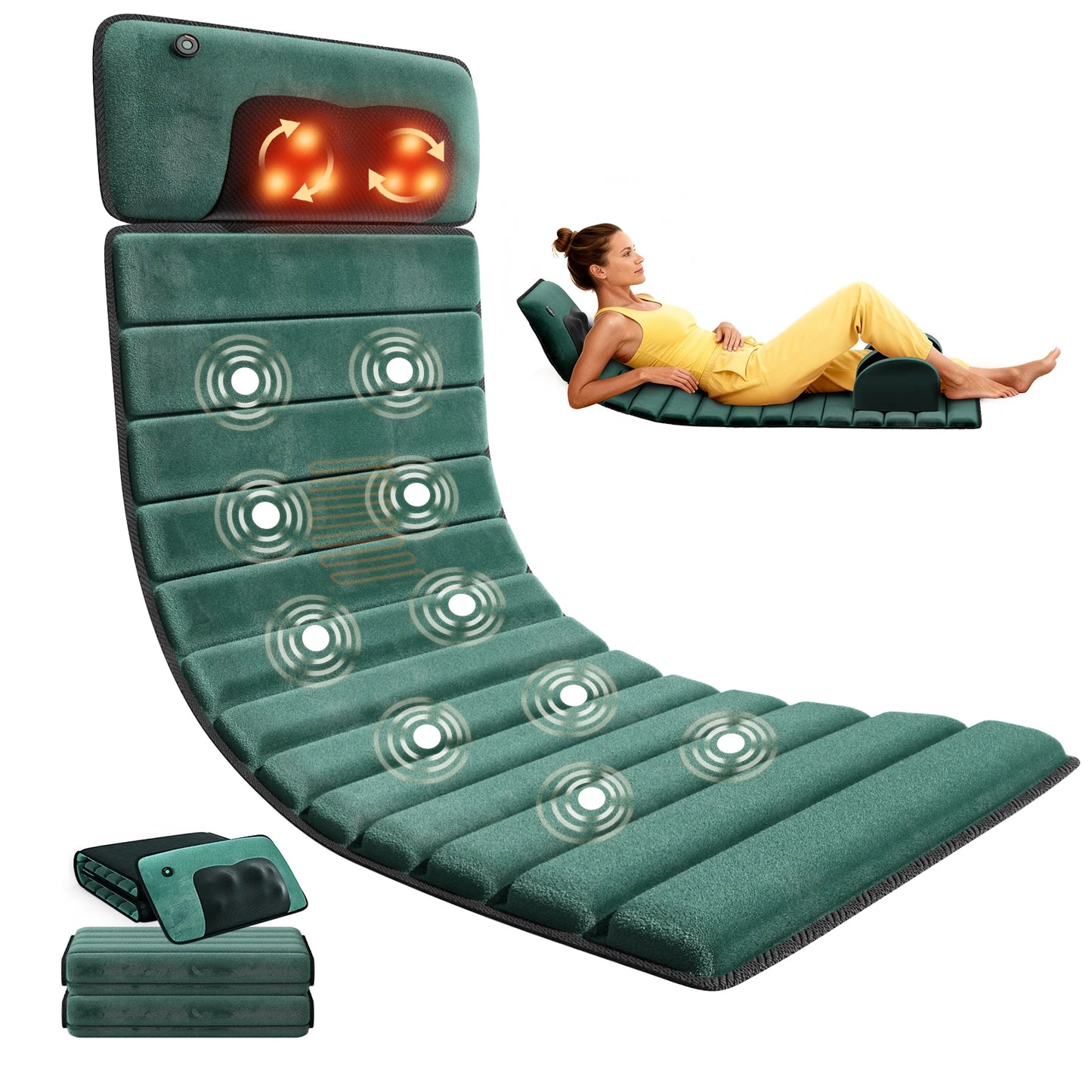 HIMOUTA Full Body Massage Mat With Heat Detachable Pad