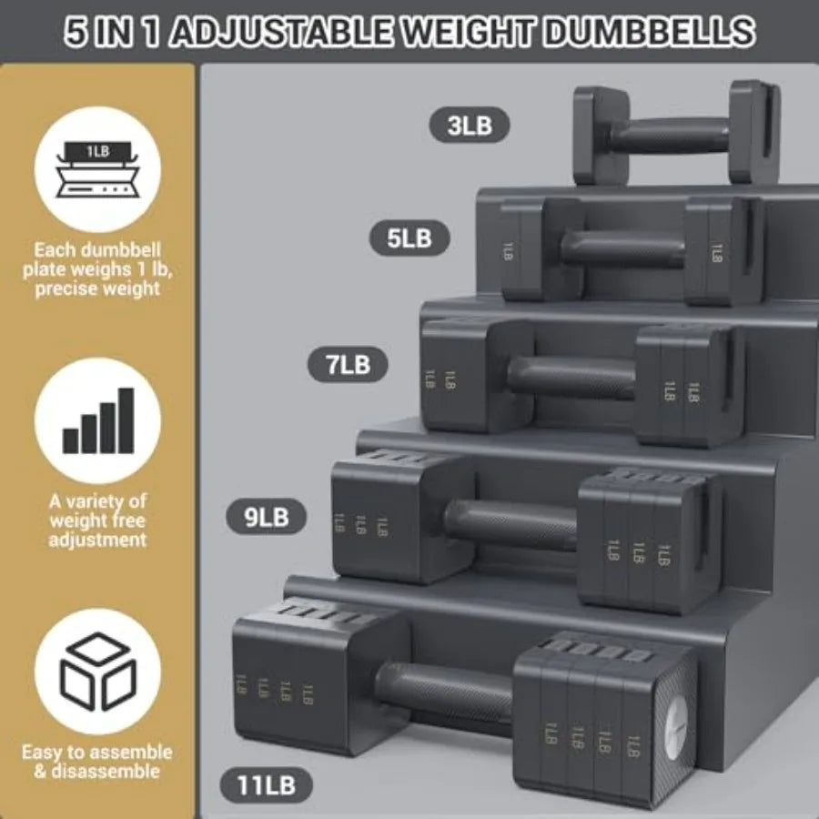 LISM Adjustable Ankle Weights And Dumbbells For Home Workouts