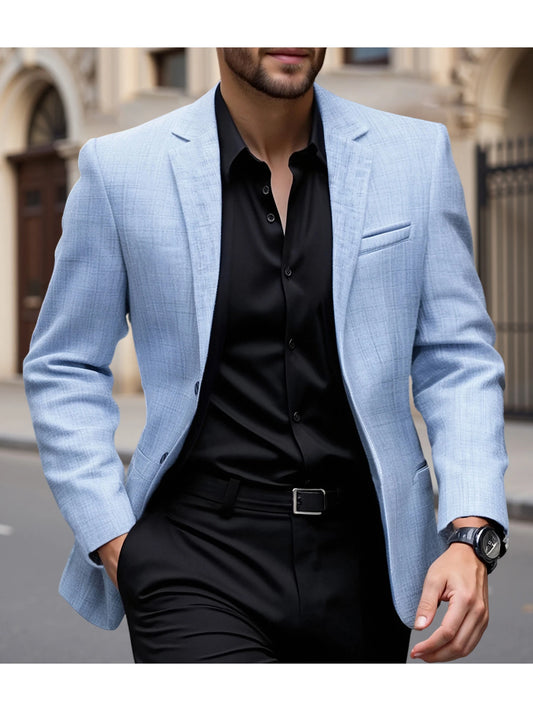 Men's Fit Casual Blazer With Notched Lapel Button Closure