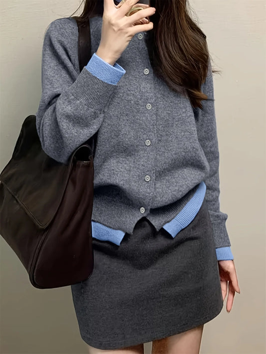 CakuloCN Womens Knit Cardigan Sweater Button Up Open Stitch