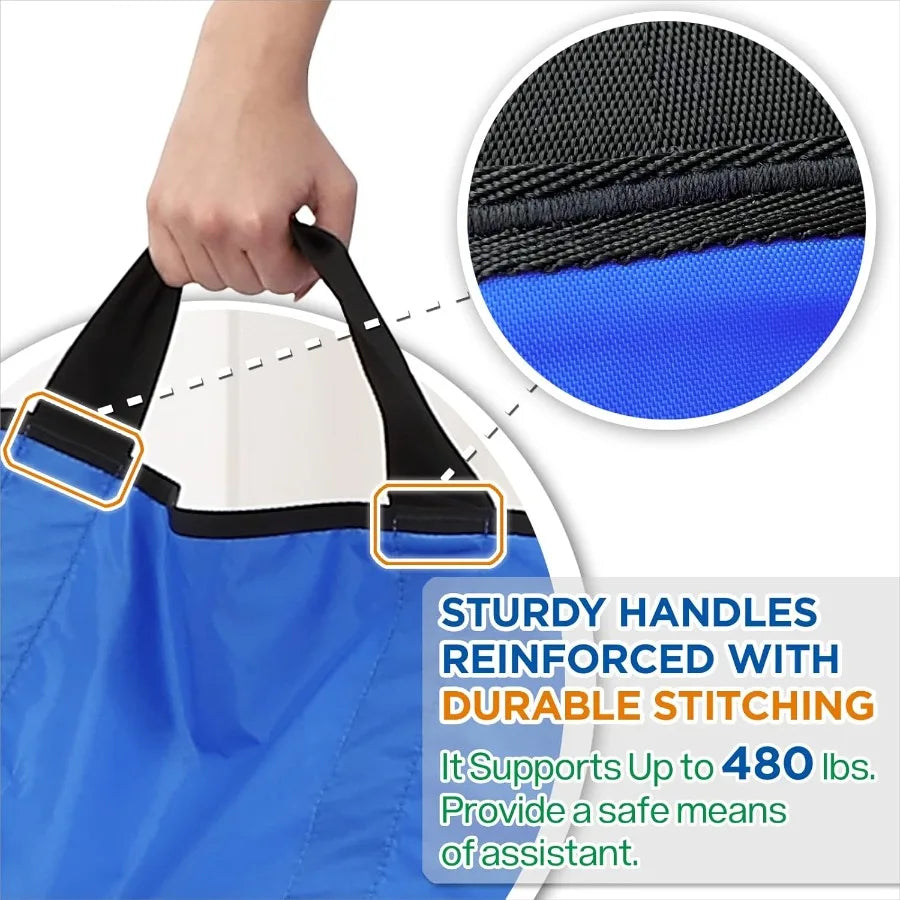 Bed Positioning Pad With Reinforced Handles For Patient Transfer