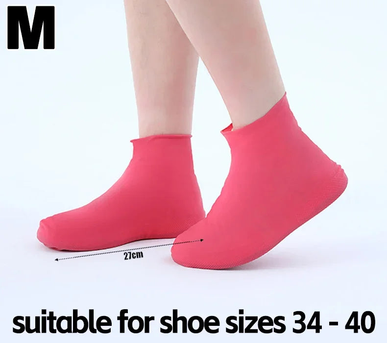 Portable Thickened Latex Shoe Covers Waterproof Non Slip Outdoor Use