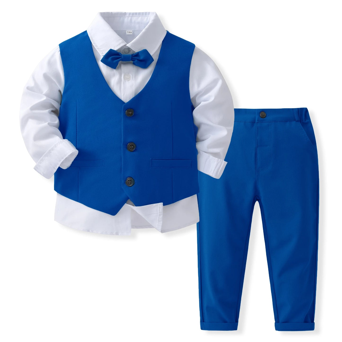 Kabeier Boys Birthday Cotton Vest Suit Set Formal Kids Clothing