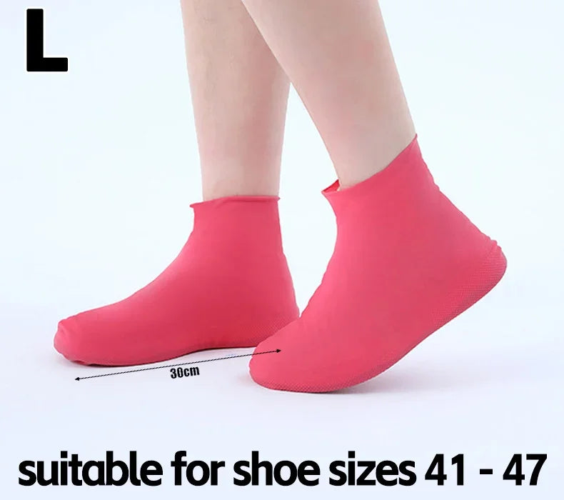 Portable Thickened Latex Shoe Covers Waterproof Non Slip Outdoor Use