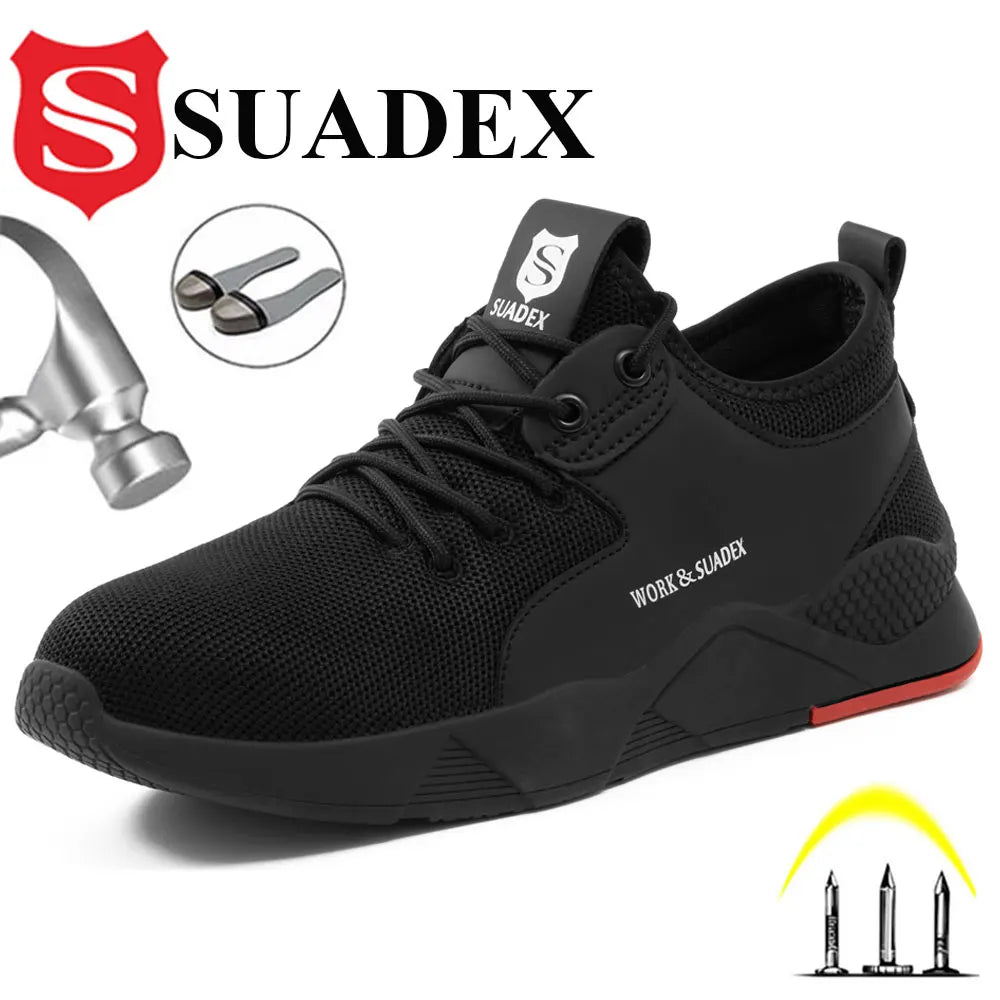 SUADEX Men Work Safety Shoes Steel Toe Cap Boots Durable